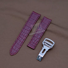 Carica l&#39;immagine nel visualizzatore di Gallery, Genuine Alligator Compatible with Cartier Tank Americaine Watch Strap 16mm - HU Watch strap
