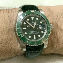 Carica l&#39;immagine nel visualizzatore di Gallery, Alligator strap Compatible with Rolex Submariner Date Watch Strap - HU Watch strap
